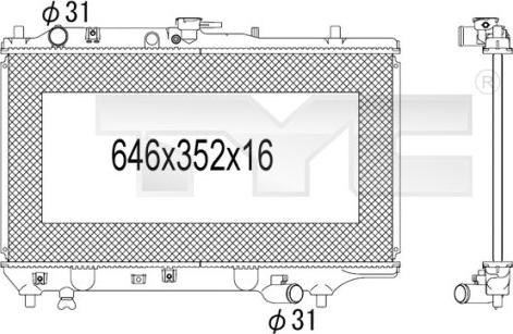 TYC 720-1010 - Радіатор, охолодження двигуна autocars.com.ua