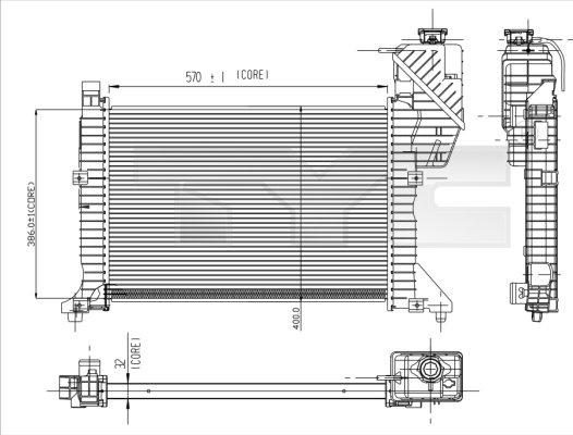 TYC 721-0003 - Радиатор, охлаждение двигателя avtokuzovplus.com.ua