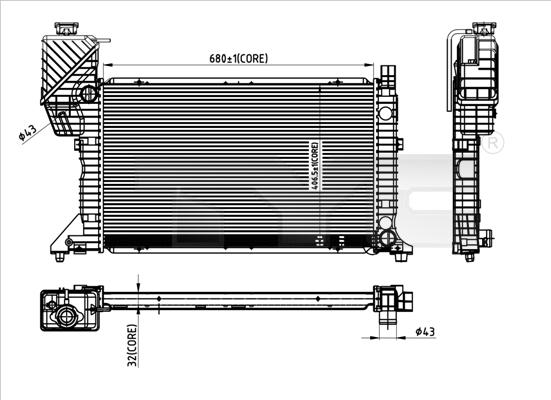 TYC 721-0007 - Радиатор, охлаждение двигателя autodnr.net