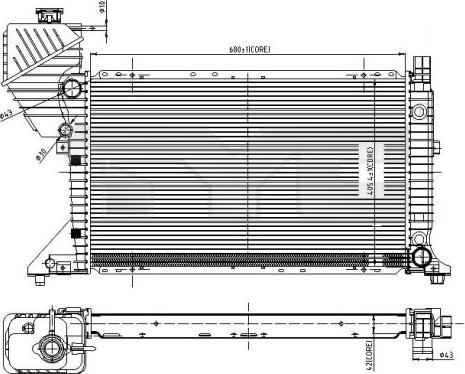 TYC 721-0010 - Радіатор, охолодження двигуна autocars.com.ua