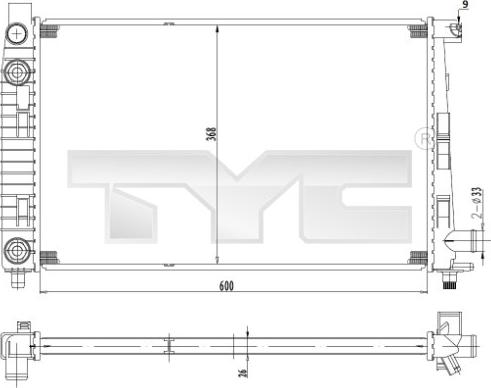 TYC 721-0012 - Радиатор, охлаждение двигателя avtokuzovplus.com.ua