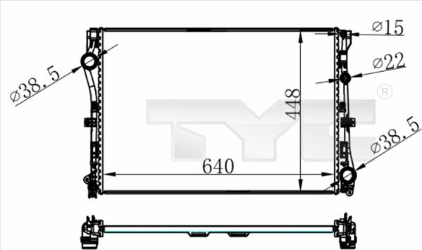 TYC 721-0021 - Радиатор, охлаждение двигателя avtokuzovplus.com.ua