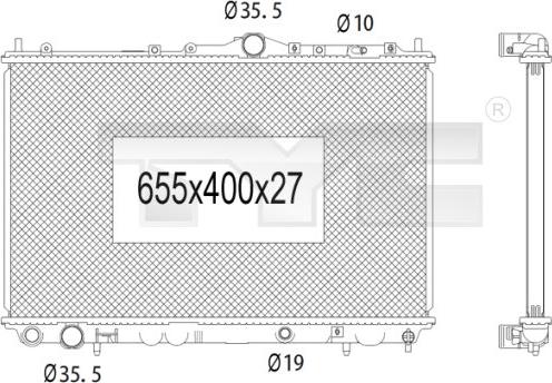 TYC 723-1004 - Радіатор, охолодження двигуна autocars.com.ua