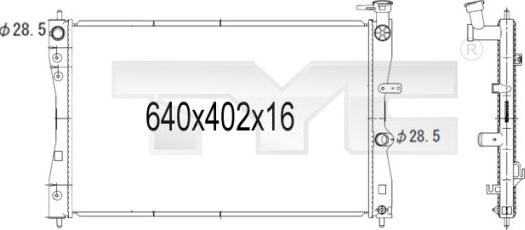 TYC 723-1006 - Радиатор, охлаждение двигателя avtokuzovplus.com.ua