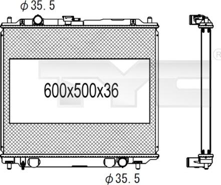 TYC 723-1008 - Радиатор, охлаждение двигателя avtokuzovplus.com.ua