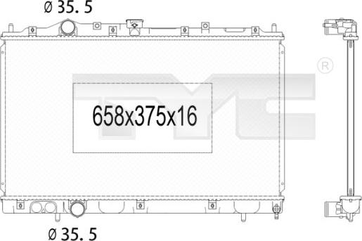 TYC 723-1009 - Радіатор, охолодження двигуна autocars.com.ua