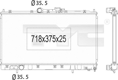 TYC 723-1011 - Радіатор, охолодження двигуна autocars.com.ua