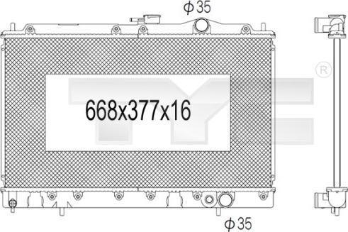 TYC 723-1016 - Радіатор, охолодження двигуна autocars.com.ua