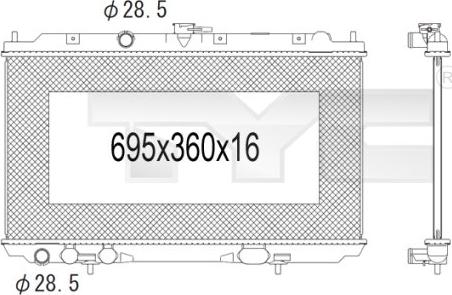 TYC 724-1002 - Радіатор, охолодження двигуна autocars.com.ua