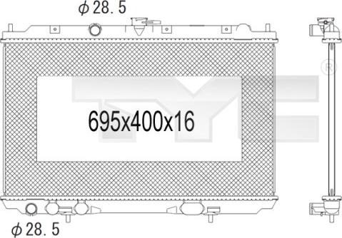 TYC 724-1005 - Радиатор, охлаждение двигателя avtokuzovplus.com.ua