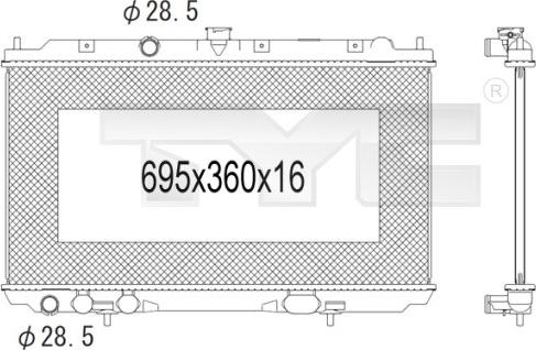 TYC 724-1007 - Радиатор, охлаждение двигателя avtokuzovplus.com.ua