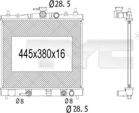 TYC 724-1014 - Радиатор, охлаждение двигателя avtokuzovplus.com.ua