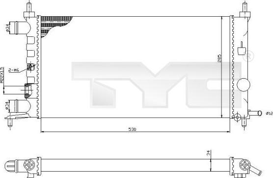 TYC 725-0025-R - Радиатор, охлаждение двигателя avtokuzovplus.com.ua