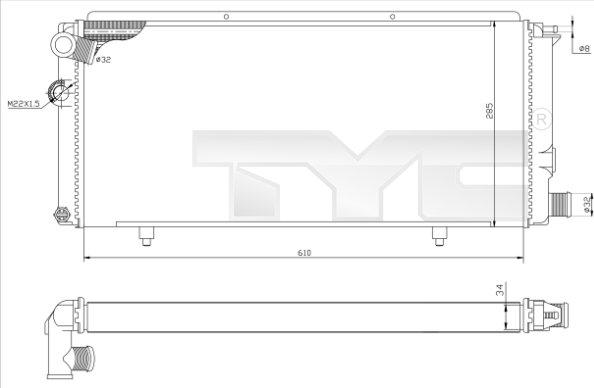 TYC 726-0014-R - Радіатор, охолодження двигуна autocars.com.ua