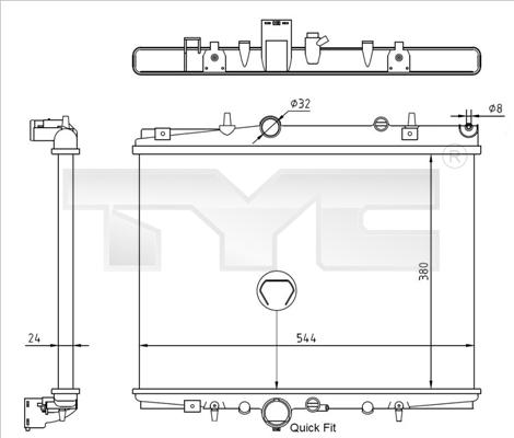 TYC 726-0018-R - Радиатор, охлаждение двигателя avtokuzovplus.com.ua