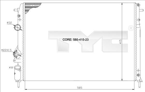 TYC 728-0009 - Радиатор, охлаждение двигателя avtokuzovplus.com.ua