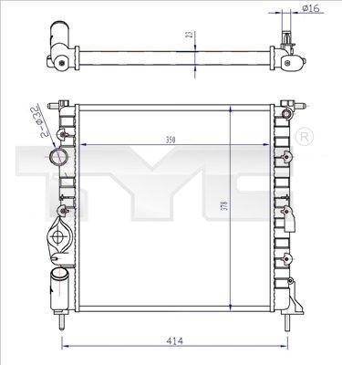 TYC 728-0013-R - Радіатор, охолодження двигуна autocars.com.ua