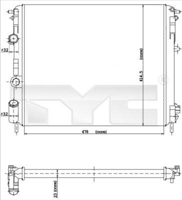 TYC 728-0015 - Радіатор, охолодження двигуна autocars.com.ua