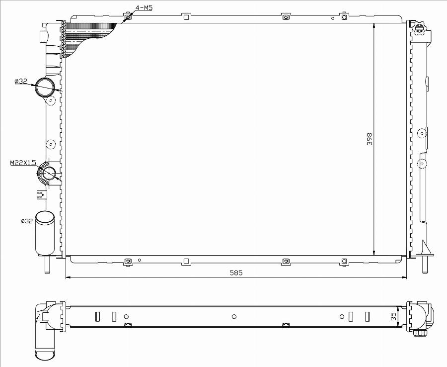 TYC 728-0025-R - Радіатор, охолодження двигуна autocars.com.ua