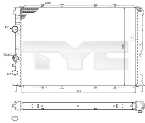 TYC 728-0025-R - Радиатор, охлаждение двигателя avtokuzovplus.com.ua