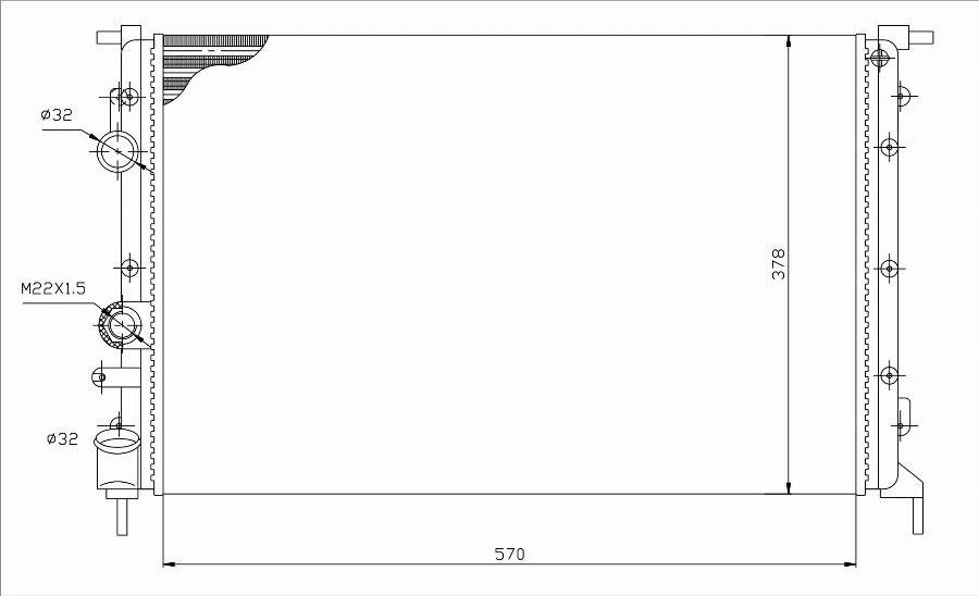 TYC 728-0027 - Радіатор, охолодження двигуна autocars.com.ua