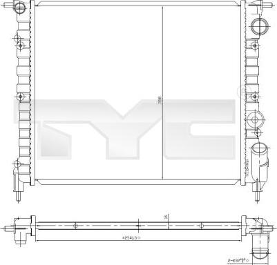 TYC 728-0031 - Радіатор, охолодження двигуна autocars.com.ua