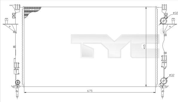 TYC 728-0049-R - Радіатор, охолодження двигуна autocars.com.ua