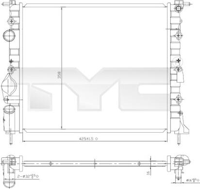 TYC 728-0052 - Радиатор, охлаждение двигателя avtokuzovplus.com.ua