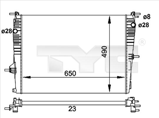 TYC 728-0061-R - Радиатор, охлаждение двигателя avtokuzovplus.com.ua