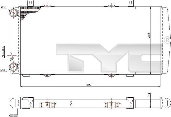 TYC 732-0002 - Радіатор, охолодження двигуна autocars.com.ua