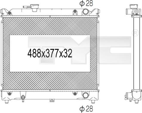 TYC 735-1004 - Радиатор, охлаждение двигателя autodnr.net