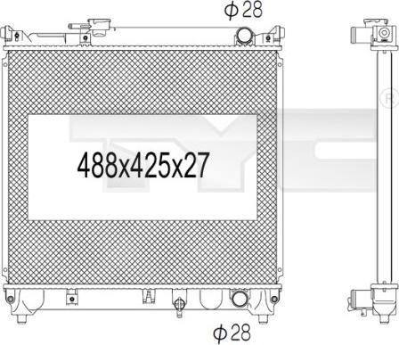 TYC 735-1007 - Радіатор, охолодження двигуна autocars.com.ua