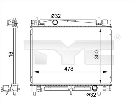 TYC 736-0001 - Радиатор, охлаждение двигателя avtokuzovplus.com.ua