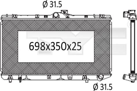 TYC 736-1002 - Радіатор, охолодження двигуна autocars.com.ua