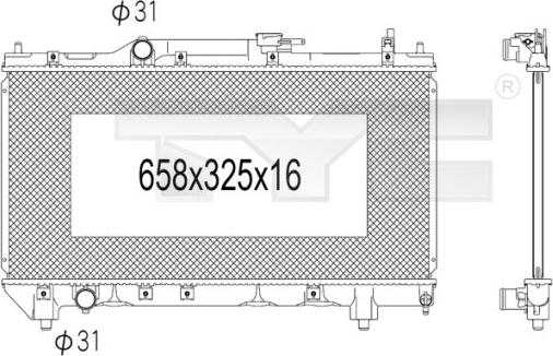 TYC 736-1003 - Радіатор, охолодження двигуна autocars.com.ua