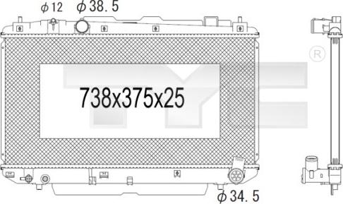 TYC 736-1011 - Радіатор, охолодження двигуна autocars.com.ua