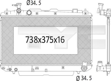 TYC 736-1012 - Радиатор, охлаждение двигателя avtokuzovplus.com.ua