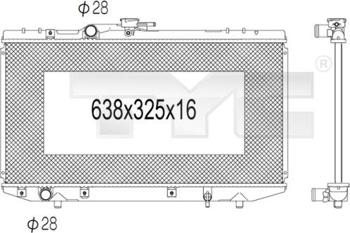 TYC 736-1016 - Радіатор, охолодження двигуна autocars.com.ua