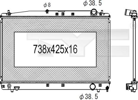 TYC 736-1022 - Радиатор, охлаждение двигателя avtokuzovplus.com.ua
