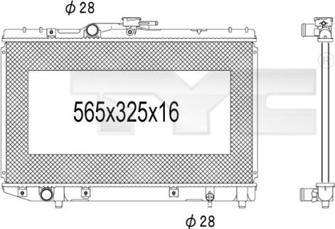 TYC 736-1026 - Радіатор, охолодження двигуна autocars.com.ua