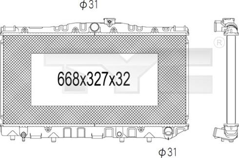 TYC 736-1030 - Радіатор, охолодження двигуна autocars.com.ua