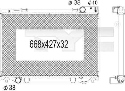 TYC 736-1031 - Радіатор, охолодження двигуна autocars.com.ua