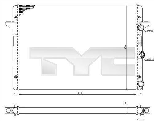 TYC 737-0005 - Радіатор, охолодження двигуна autocars.com.ua