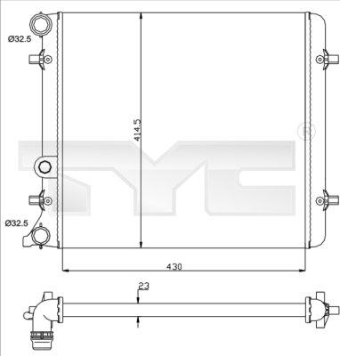 TYC 737-0010 - Радіатор, охолодження двигуна autocars.com.ua