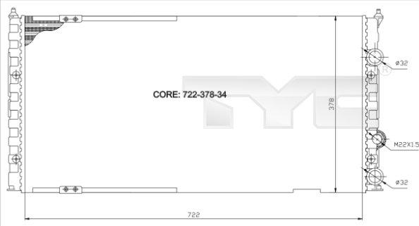 TYC 737-0011 - Радіатор, охолодження двигуна autocars.com.ua