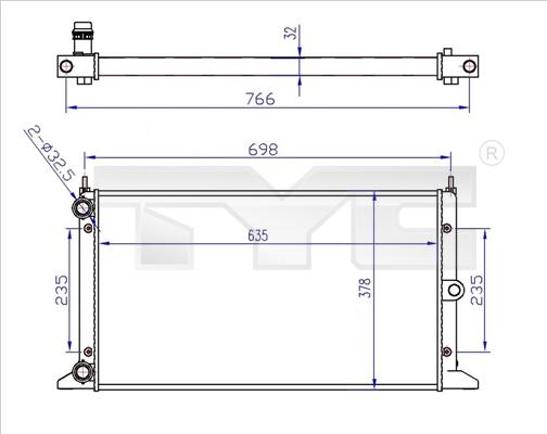 TYC 737-0043-R - Радіатор, охолодження двигуна autocars.com.ua