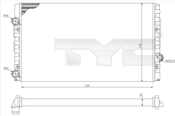 TYC 737-0051-R - Радиатор, охлаждение двигателя avtokuzovplus.com.ua