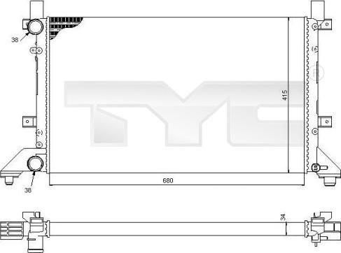 TYC 737-0056 - Радіатор, охолодження двигуна autocars.com.ua