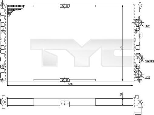 TYC 737-0057 - Радіатор, охолодження двигуна autocars.com.ua