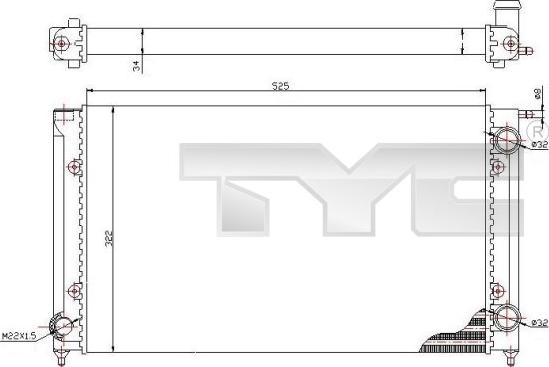 TYC 737-0058 - Радіатор, охолодження двигуна autocars.com.ua